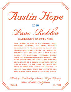 austin hope cabernet sauvignon wine 2018 front label